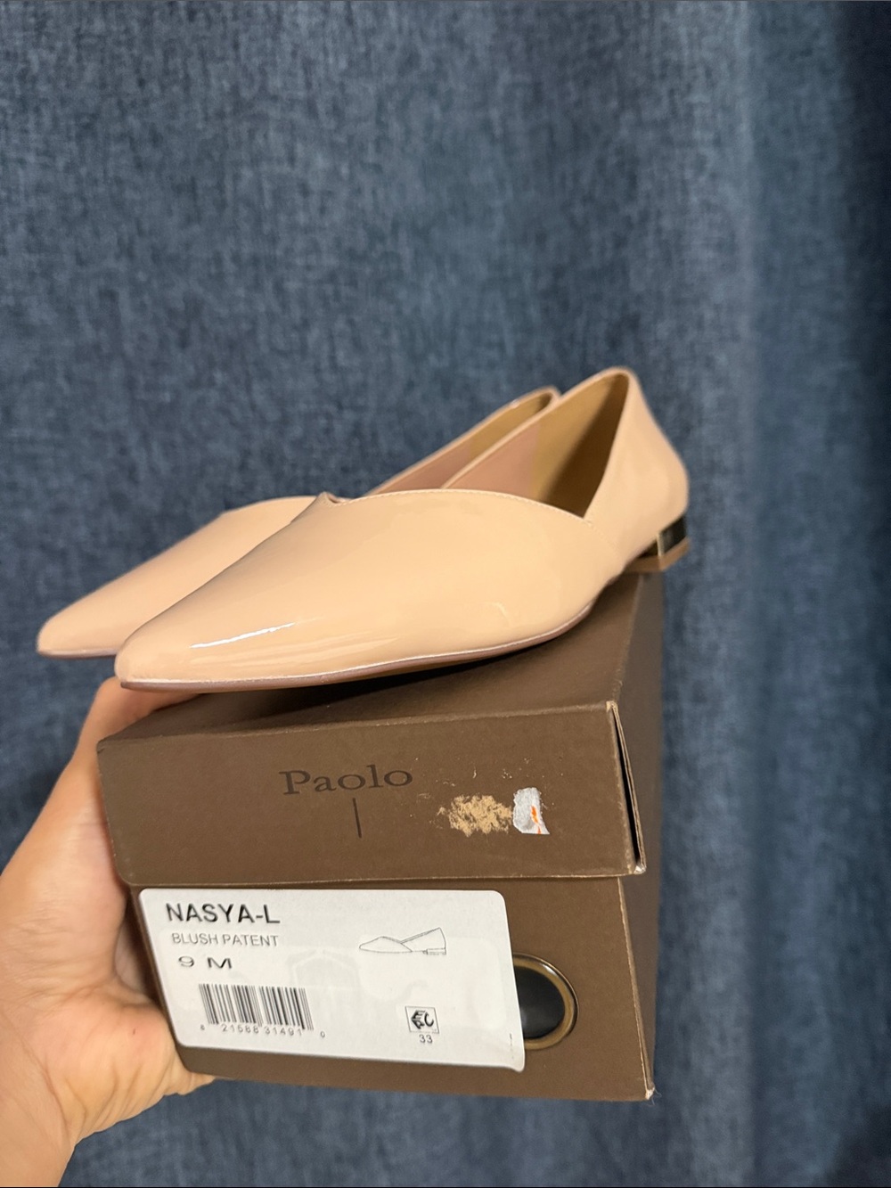 Paolo NASYA-L Blush Patent Pointed Toe Flats